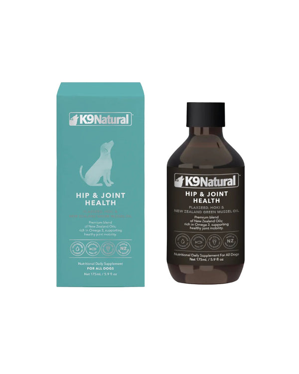 K9 Natural Supplément huile pour la santé des hanches et articulations des chiens