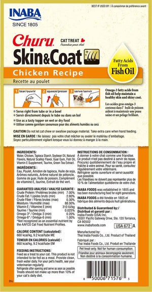 INABA Churu Skin & Coat Chicken Grain-Free Cat Treats