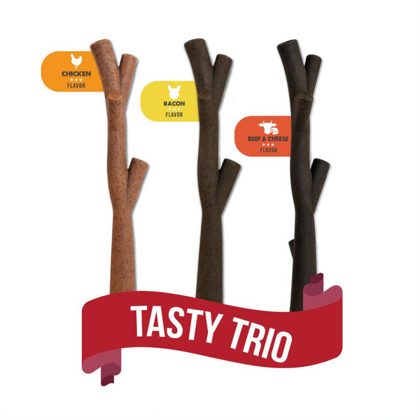 Zeus Nosh Chew Sticks, Assorted, 3-pack