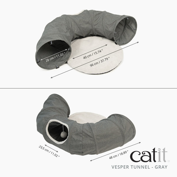 Catit Vesper Tunnel Cat Toy, Grey
