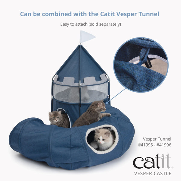 Catit Vesper Mobilier doux pour chat, Château, Bleu