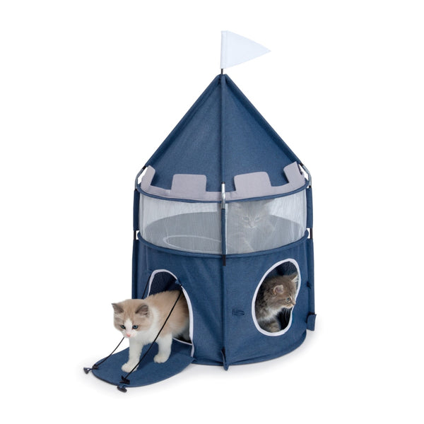 Catit Vesper Mobilier doux pour chat, Château, Bleu