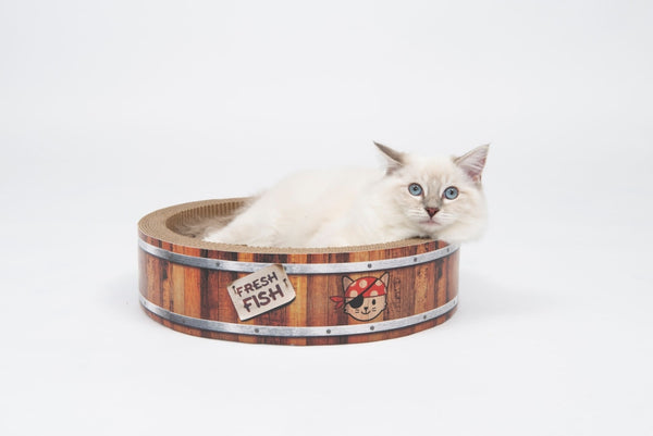 Catit Play Pirates Barrel with Catnip Cat Scratcher