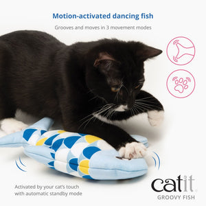 Catit Groovy Fish Jouet interactif pour chat, Rose