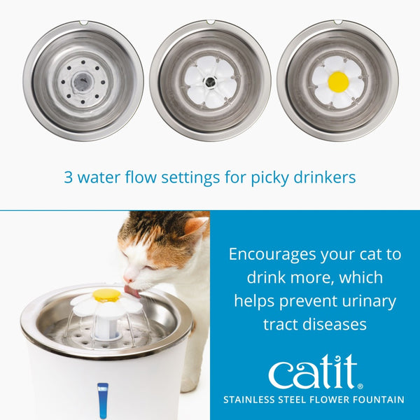 Catit Flower Fountain Stainless Steel Cat Waterer