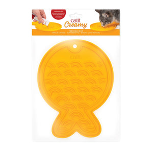 Catit Creamy Lickable Cat Treat Feeding Mat, Fish Shape