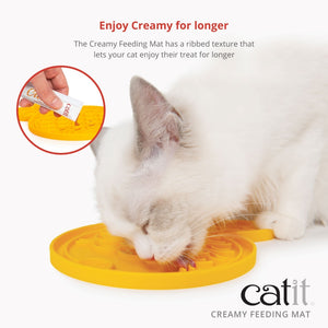 Catit Creamy Lickable Cat Treat Feeding Mat, Fish Shape