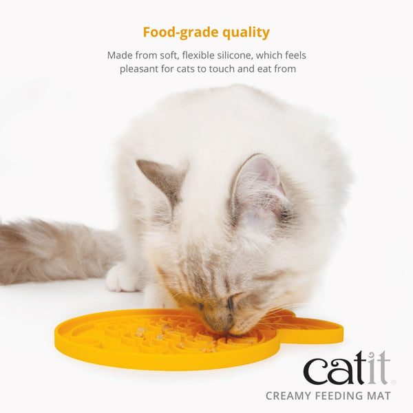 Catit Creamy Lickable Cat Treat Feeding Mat, Fish Shape
