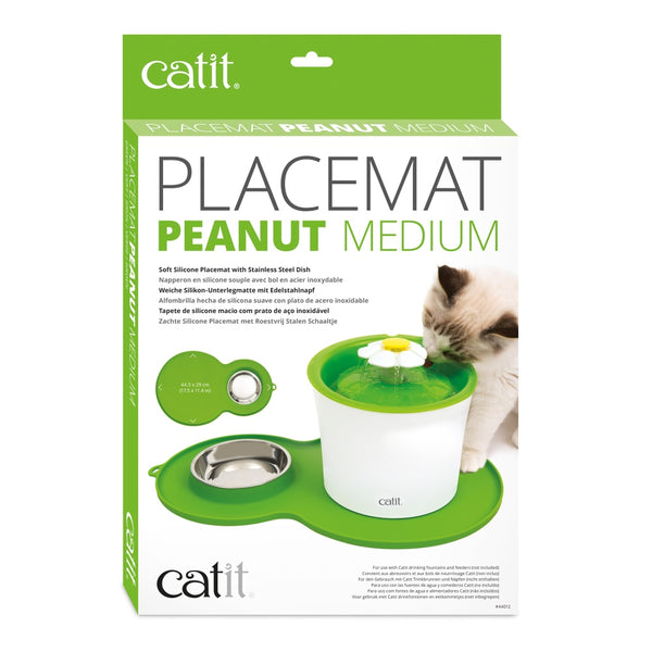 Catit Silicone Placemat, Peanut Shape, Green