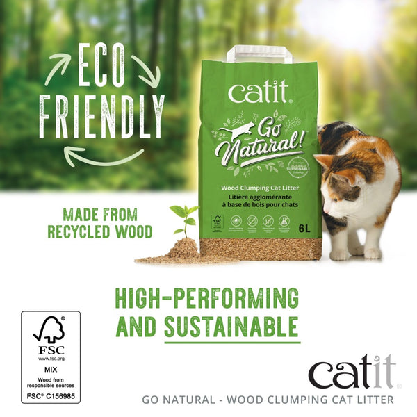 Catit Litière agglomérante en bois Go Natural