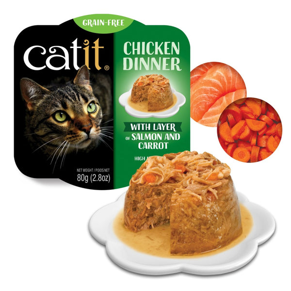 Catit Dinner, Chicken with Salmon & Carrot Wet Cat Food
