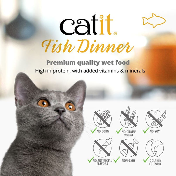 Catit Dinner, Fish with Tilapia & Potato Wet Cat Food