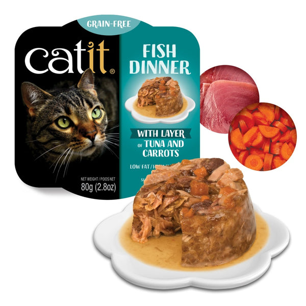 Catit Dinner, Fish with Tuna & Carrots Wet Cat Food