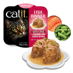 Catit Dinner, Fish with Salmon & Green Beans Wet Cat Food
