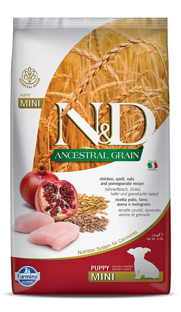 Farmina N&D Ancestral Grain Chicken & Pomegranate Mini Puppy Dry Dog Food