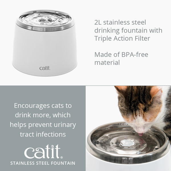 Catit Fresh & Clear Stainless Steel Cat Drinking Fountain