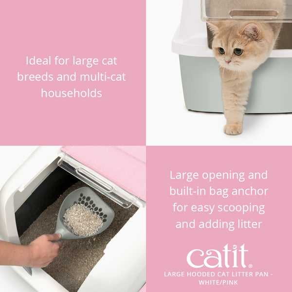 Catit bac à litière avec couvercle, rose