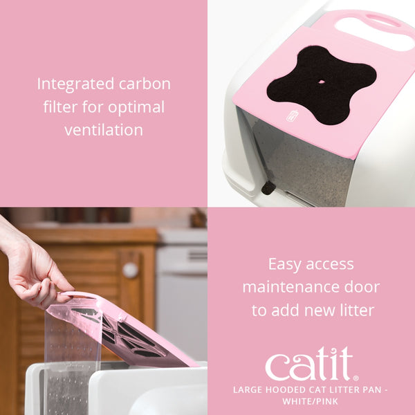Catit bac à litière avec couvercle, rose