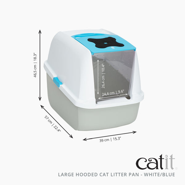 Catit bac à litière avec couvercle, bleu