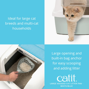 Catit bac à litière avec couvercle, bleu