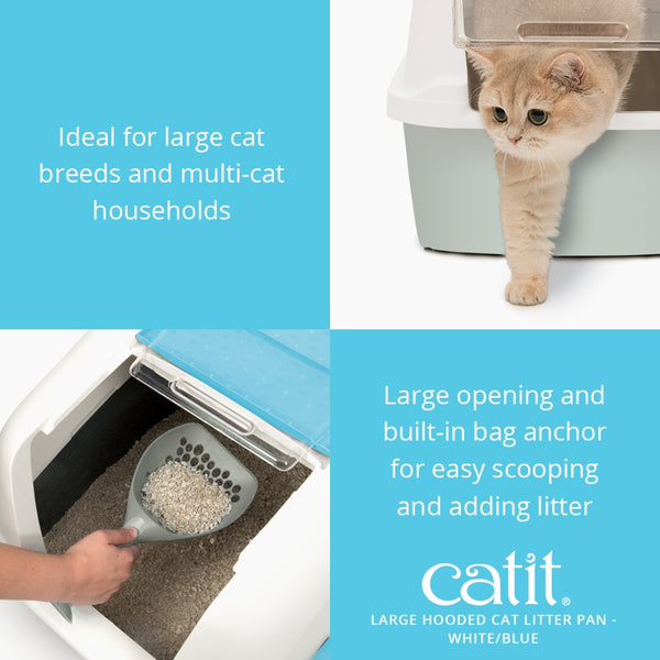 Catit bac à litière avec couvercle, bleu