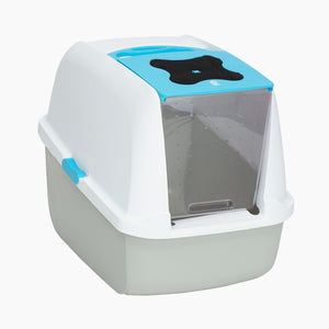 Catit bac à litière avec couvercle, bleu