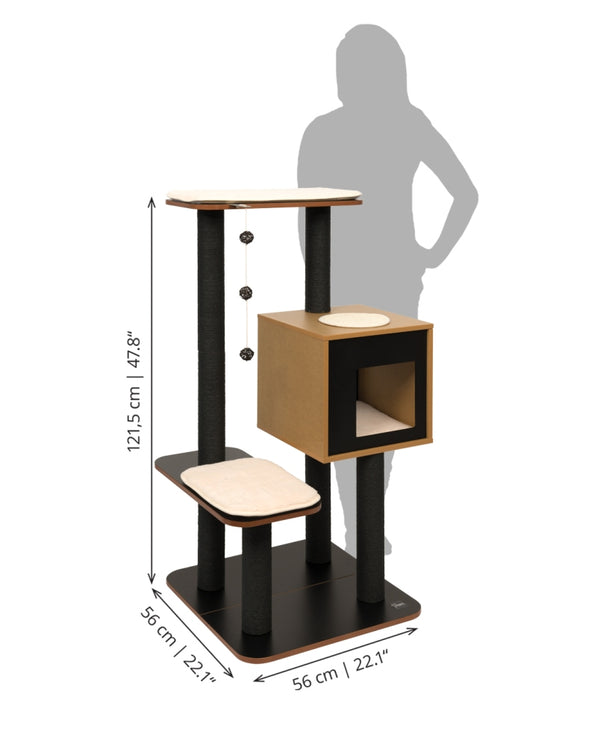 Catit Vesper Cat Tree, High Base, Black