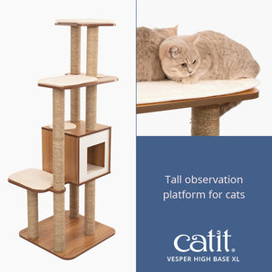 Catit Vesper Cat Tree, High Base XL, Walnut