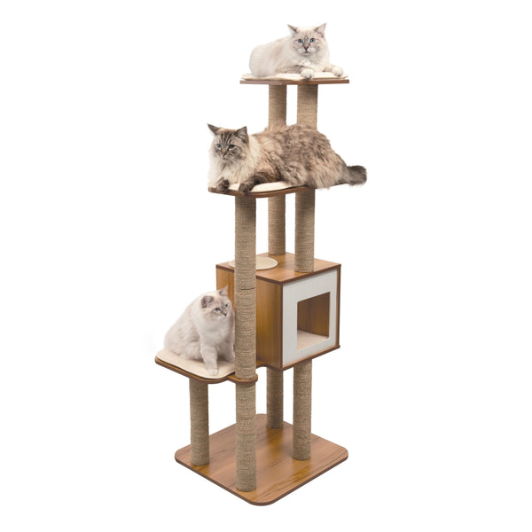 Catit Vesper Cat Tree, High Base XL, Walnut