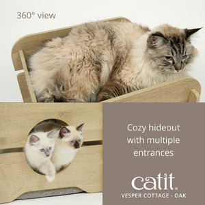 Catit Vesper Cat Lounge Furniture, Cottage, Oak