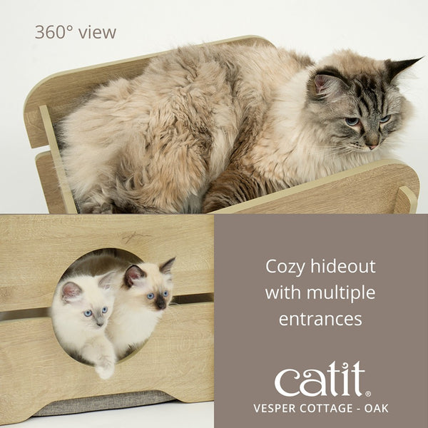 Catit Vesper Cat Lounge Furniture, Cottage, Oak