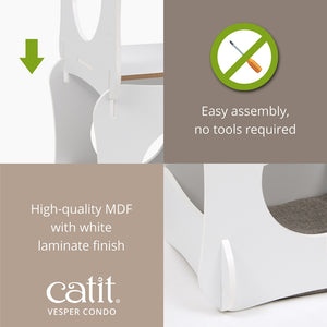 Catit Vesper Cat Lounge Furniture, Condo, White