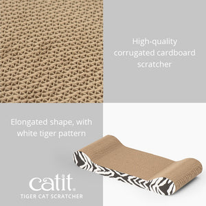 Catit Style Lounge Scratcher with Catnip, White Tiger