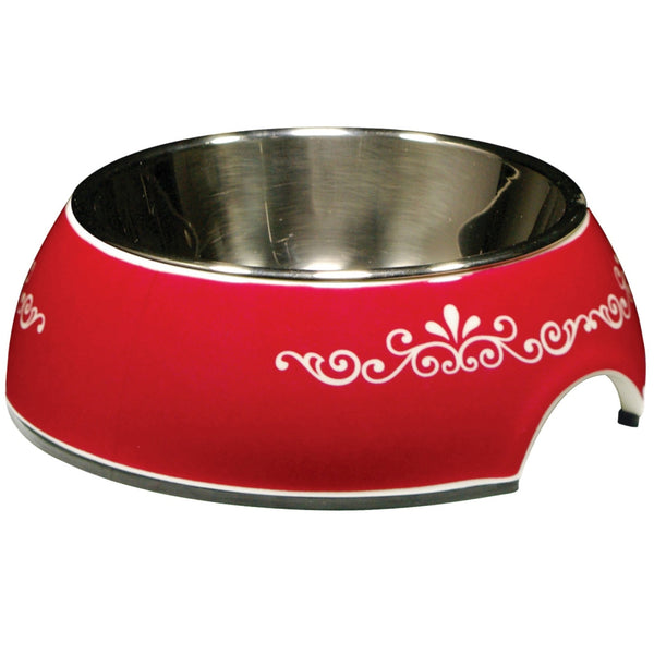 Catit Style 2-In-1 Cat Bowl, Red Swirl, X-Small
