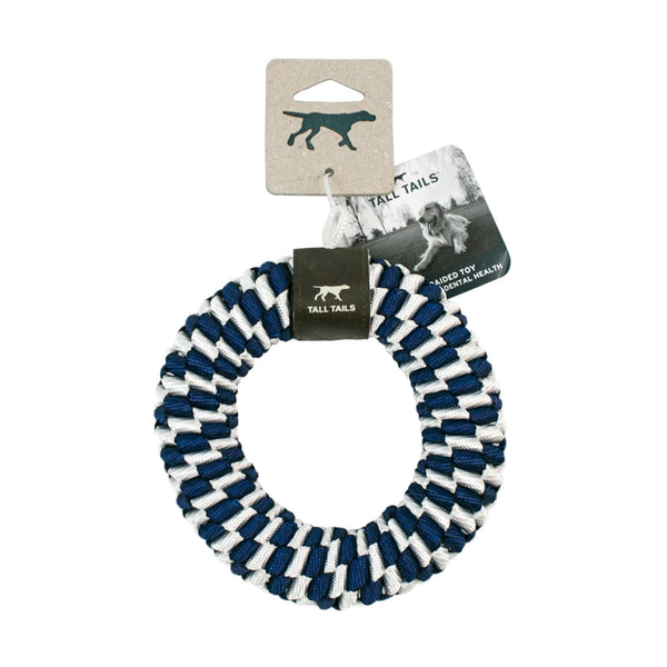 Tall Tails Navy Braided Ring Dog Toy, 6-in