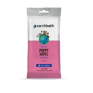 Earthbath Ultra-Mild Puppy Wipes, Wild Cherry, 30 count