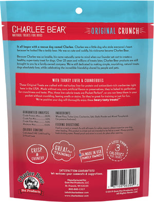 Gâteries Charlee Bear au foie de dinde et aux canneberges pour chien, 16 oz