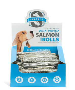 Snack 21 Salmon Skin Rolls for Dogs Single, 1-Roll