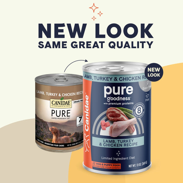 Canidae PURE Grain-Free Limited Ingredient Lamb, Turkey & Chicken Wet Dog Food Can