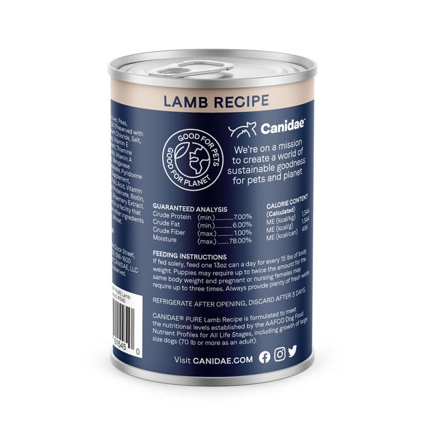 Canidae PURE Grain-Free Limited Ingredient Lamb Wet Dog Food Can