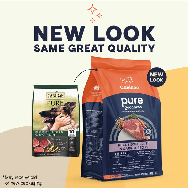 Canidae PURE Grain-Free Limited Ingredient Real Bison, Lentil & Carrot Dry Dog Food