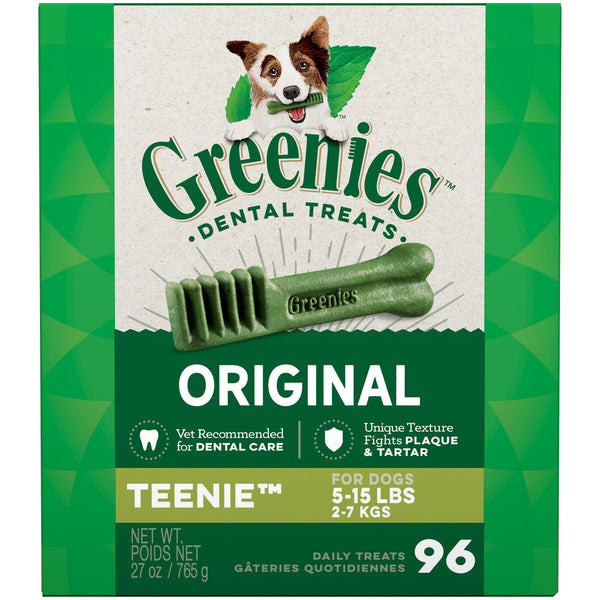 Greenies Original Teenie Dental Dog Treats, 27-oz, 96-count