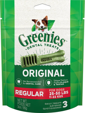 Greenies Original Regular Dental Dog Treats, 3-oz, 3-count