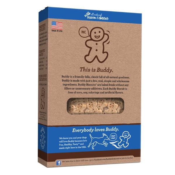 Buddy Biscuits Mini Friandises Cuites au Four au Bacon et Fromage, boîte de 8 oz