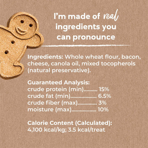 Buddy Biscuits Mini Friandises Cuites au Four au Bacon et Fromage, boîte de 8 oz