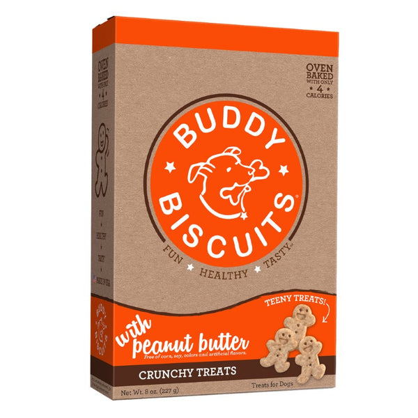 Buddy Biscuits Oven Baked Teeny Treats with Peanut Butter, 8-oz box