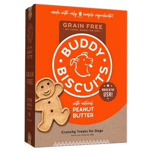 Buddy Biscuits Grain-Free Oven Baked with Homestyle Peanut Butter Dog Treats, 14-oz box