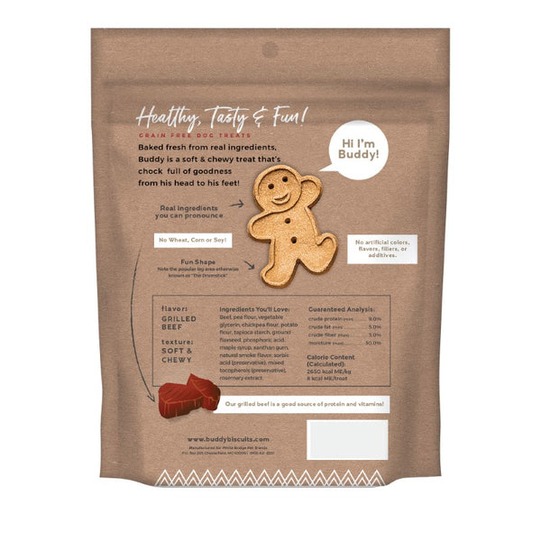 Buddy Biscuits Friandises pour chien sans céréales, molles et moelleuses au bœuf lentement rôti, 5 oz