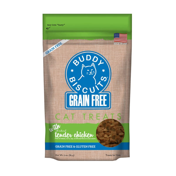 Buddy Biscuits Grain-Free with Tender Chicken Cat Treats, 3-oz