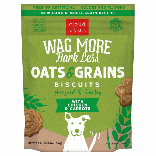Cloud Star Wag More Bark Less Oven Baked with Chicken & Carrots Dog Treats,